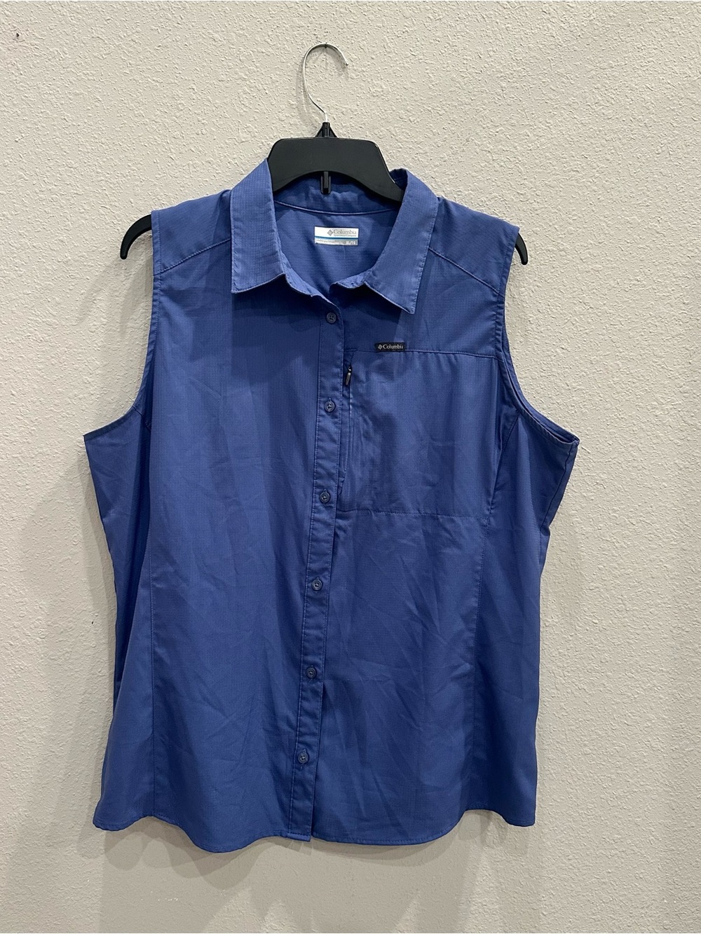 Columbia PFG Blue Sleeveless Fishing Hiking Shirt XL